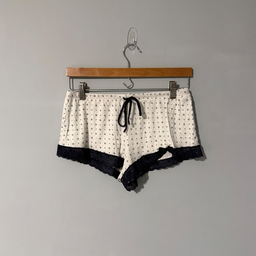 H&M White & Navy Pajama Shorts